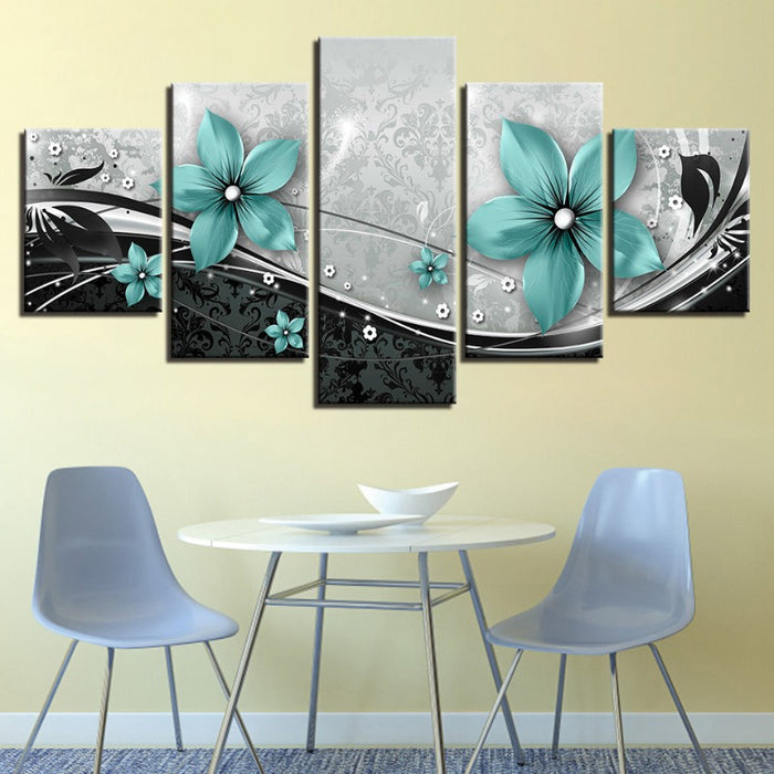 Turquoise Flower - Canvas Wall Art Painting