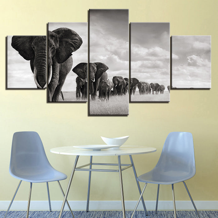 Imposing Elephants - Canvas Wall Art Painting