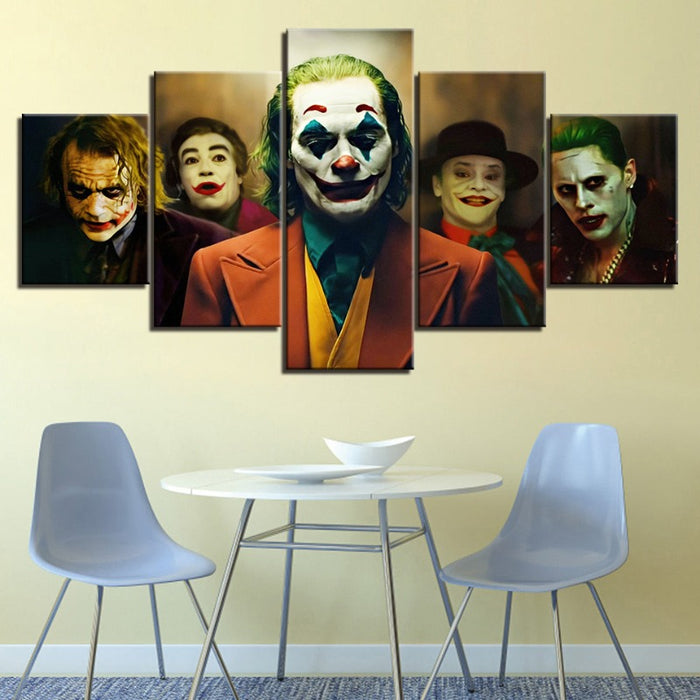 Joker Versions - 5 Piece Canvas Wall Art Painting