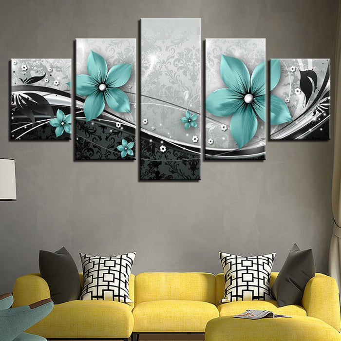 Turquoise Flower - Canvas Wall Art Painting