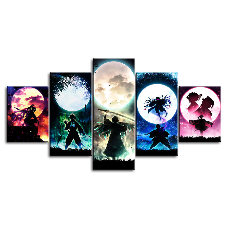 Demon Slayer - 5 Piece Canvas Wall Art Painting - Stunning Anime Inspired Design