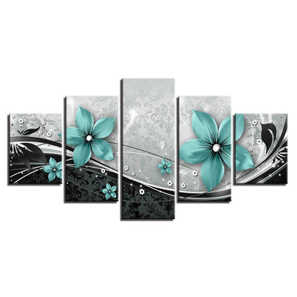 Turquoise Flower - Canvas Wall Art Painting