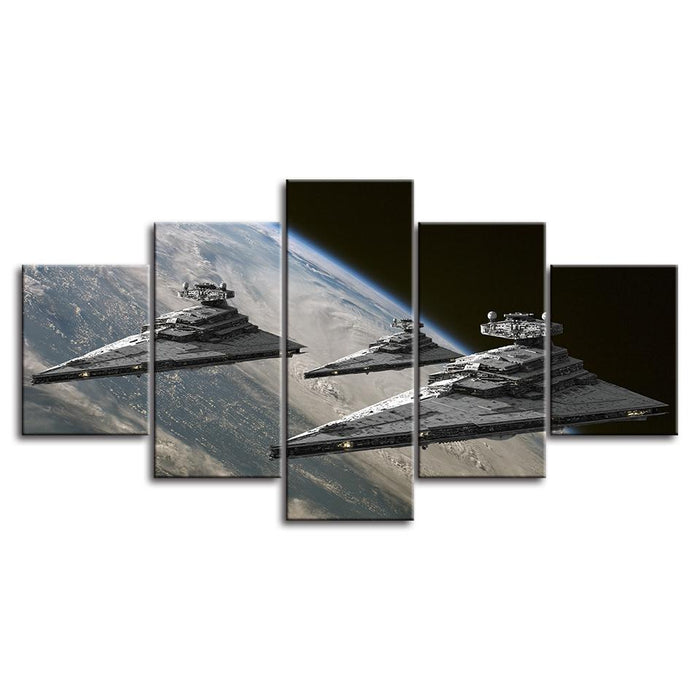 Ships In Space - Canvas Wall Art Painting