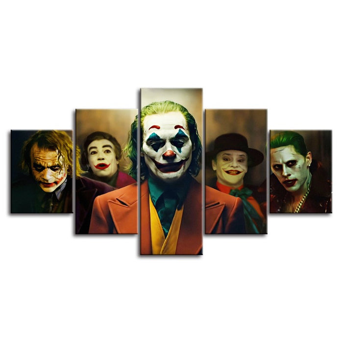 Joker Versions - 5 Piece Canvas Wall Art Painting