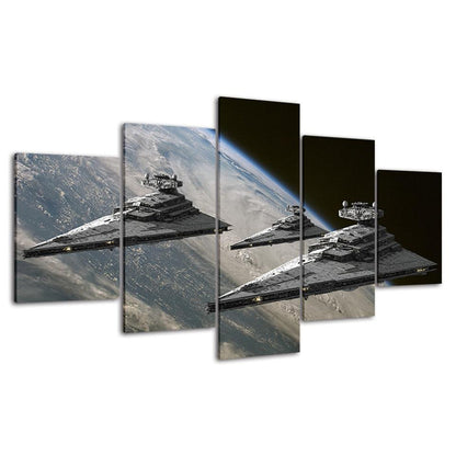 Ships In Space - Canvas Wall Art Painting