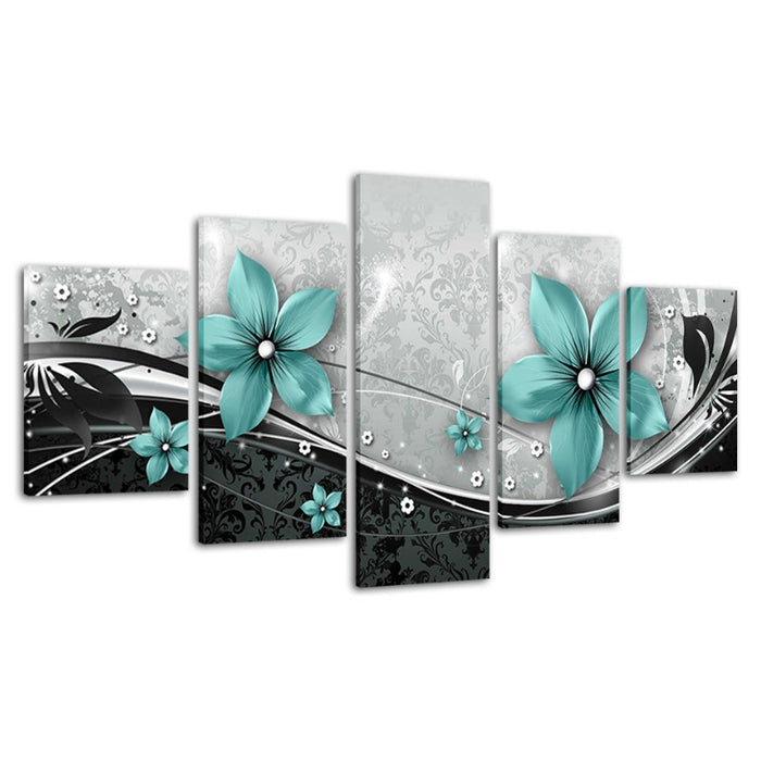 Turquoise Flower - Canvas Wall Art Painting