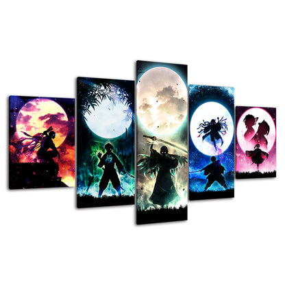 Demon Slayer - 5 Piece Canvas Wall Art Painting - Stunning Anime Inspired Design